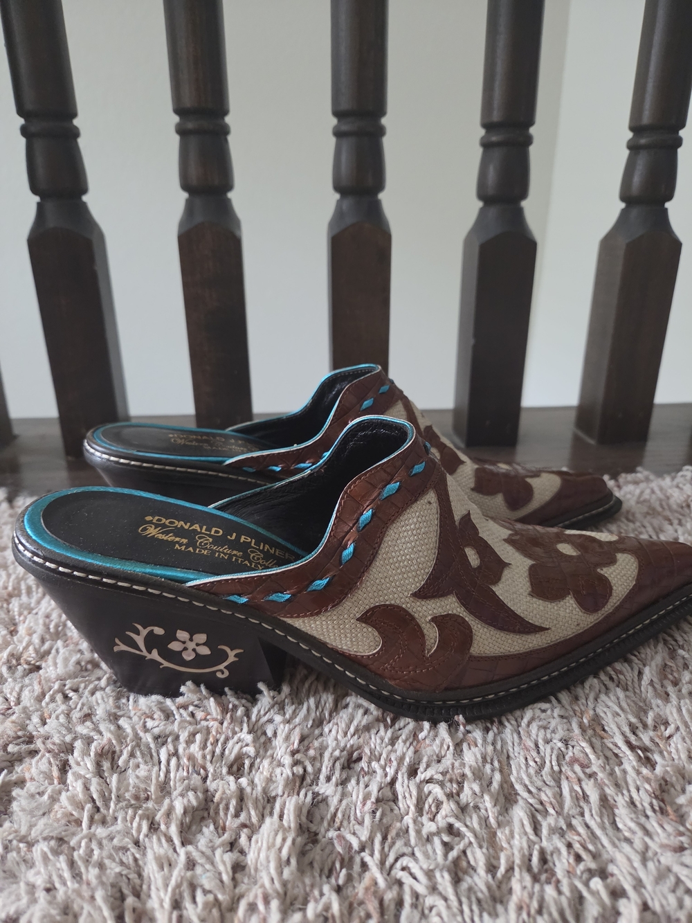 Donald J. Pliner Western Couture Leather Slip-On Shoes - Picture 2 of 7
